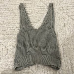 Lulu’s Olive Green Sweater Twist Top, Size XS